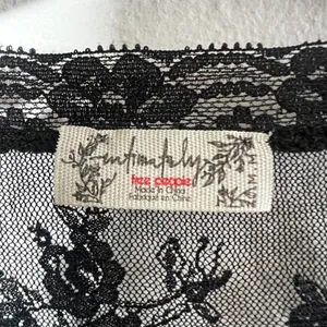 Intimately Free People Black Lace‎ Top Sz Medium Goth Festival Boho thumbnail 3