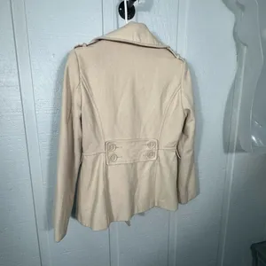 Kenneth Cole Reaction Khaki Double Breasted Belted Jacket Size 4 EUC thumbnail 6