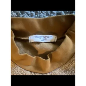 Project Social T Camel Sherpa Mock Neck Sweater Cropped Sweatshirt thumbnail 3