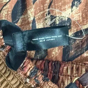 NWOT Aqua Retro Brown Y2k Floral Print Women's Top‎ Size XS thumbnail 9
