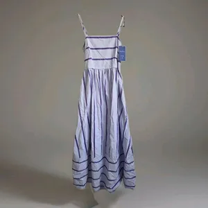 ChouYatou Purple Stripe Maxi Sundress NEW Women Size Medium As Seen On tiktok thumbnail 2