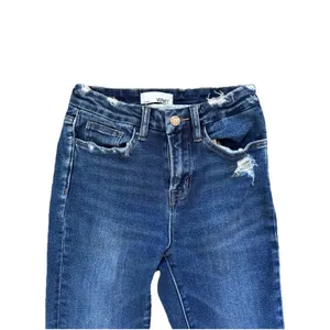Vervet Jeans Womens 25 Blue Denim Stretch Mid Rise Fray Distressed Ankle Skinny‎ thumbnail 4