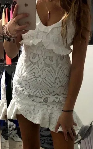 Angel Biba white lace dress. Size large thumbnail 4