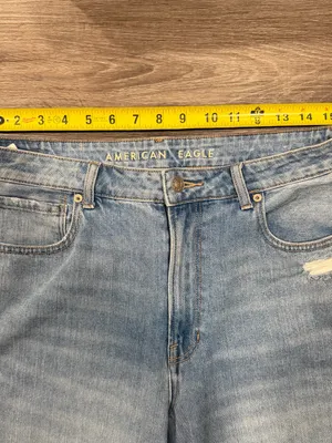 American Eagle Womens Mom Jeans Size 12 Regular Light Wash Distressed High Rise thumbnail 6
