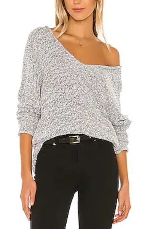 Free People Bright Lights grey marled knit sweater Size XS‎ thumbnail 1
