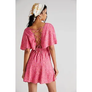 Free People Florence Floral Smocked Flutter Sleeve Mini Dress Size Small thumbnail 2