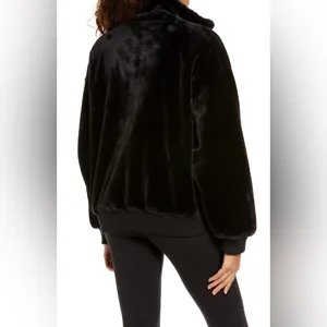 Ugg Laken Mock Neck Fleece Jacket in Black Size Medium thumbnail 4