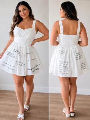 Princess Polly White Sweetheart Mini Dress with Script Detail thumbnail 2