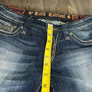 Rock Revival Size 30x34 Sora Boot Cut Jeans - Blue Flare Denim with Embellished thumbnail 6
