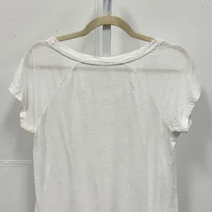 Garnet Hill‎ Linen Modal Blend Boxy Scoop Neck Raglan Short Sleeve Tee Small Wht thumbnail 4