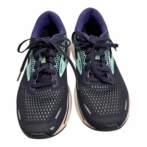 Brooks Ghost Neutral Running Shoes Womens 8.5 Medium Navy Teal Cushioned Trainer thumbnail 3