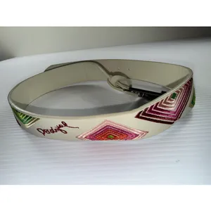 Unique Desigual Authentic White‎ Brightly Embroidered Belt Boho thumbnail 2