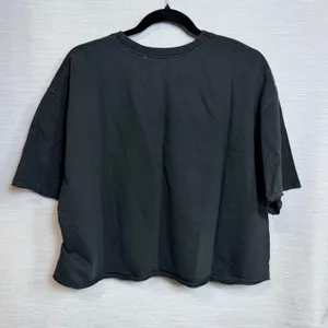 Double Zero Womens Black Cotton Boxy Crop Top and Drawstring Shorts Set Large thumbnail 3