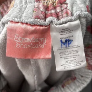 Strawberry Shortcake Sweat Shorts Size Large Gray Drawstring Lounge Novelty Cute thumbnail 5