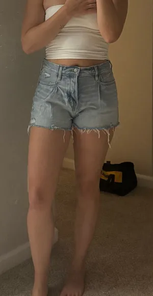Lucky Brand pleated jean shorts thumbnail 1