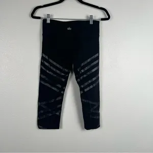 Alo Airbrush‎ Stripe Leggings Black Sz S thumbnail 6