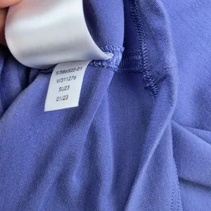 Athleta Explore Tee Adonis Blue V-Neck Split Tie Back Cap Sleeve Top 586522 L thumbnail 8