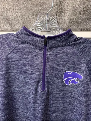 Colosseum Purple Heather 1/4Zip Long Sleeve Pullover Kansas State Wildcats Sz S thumbnail 4