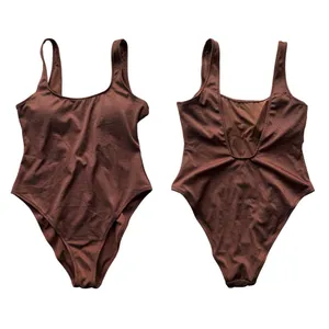Aerie One Piece Cheekiest Swimsuit Pique Babewatch Brown Size Large Swimwear thumbnail 8