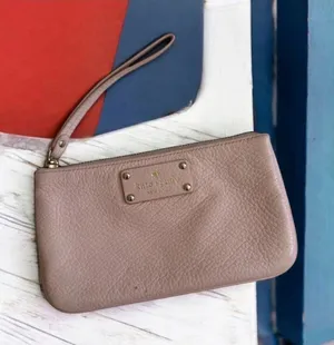 KATE SPADE Pink Pebble Leather Wristlet Clutch thumbnail 1