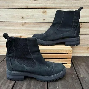 Black Suede Leather Timberland Chelsea Ankle Boots thumbnail 2
