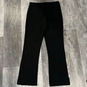 Lysse black stretch dress cropped pants with small side ankle slit hem - S thumbnail 8