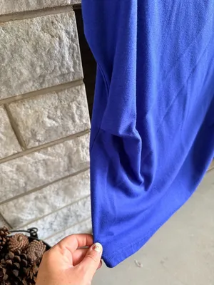*5 for $45* Royal Blue Maternity Short-Sleeve Mock Neck Top M thumbnail 3