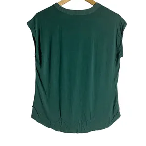 Banana Republic Solid Green Cap Sleeve V-Neck Crepe Popover Blouse Size Small thumbnail 9
