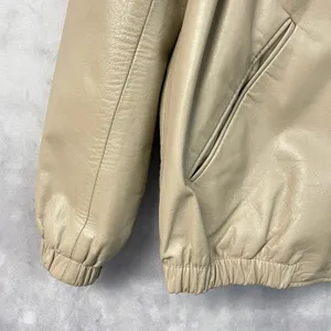 Vintage A&F Originals Women Leather Jacket Size 8 Tan Western Bomber Indie Retro thumbnail 5