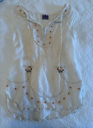 white and floral free people top in size extra small thumbnail 1