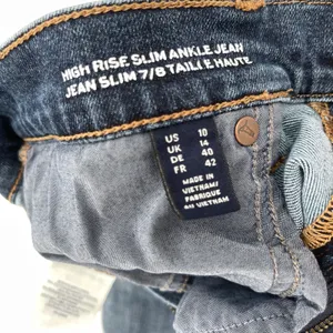 Lands' End Womens High Rise Slim Ankle Jeans Blue Medium Wash Size 10 thumbnail 6