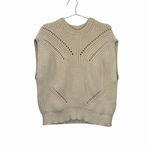 Madewell Womens Sweater Beige Mariella Pointelle Tee Relaxed Fit Sleeveless XL thumbnail 2