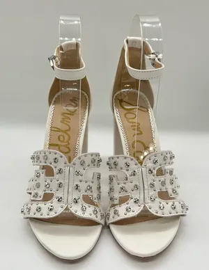 Sam Edelman Heels Womens 5.5 White Leather Yasha‎ Studs Strappy Heels Sandals thumbnail 1