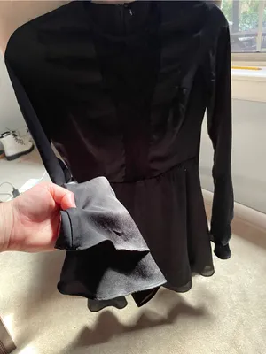 Black Women's Lace-Inlay Peplum Dress thumbnail 4