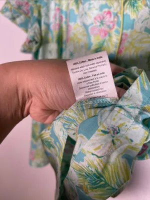 Crafted By Mahogany Womens Pajama Set Green Hawaiian Floral Xl Cotton thumbnail 3