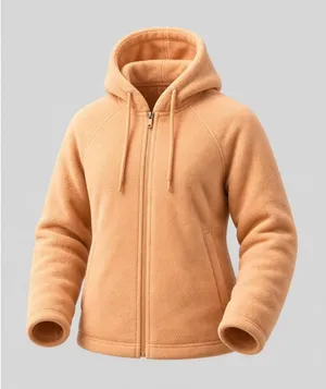 The North Face‎ Womens Full Zip Fleece Hoodie Jacket Peach Tan Size Medium thumbnail 1