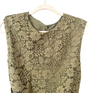 ZARA Floral Lace Midi Dress Green NWT Medium‎ thumbnail 4