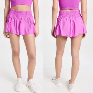 Free‎ People FP Movement Women's Large The Way Home Shorts Vivacious Violet Pink thumbnail 2