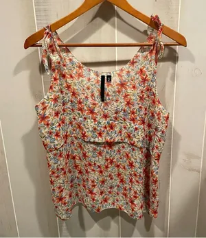 Bellabeat Cute flowy floral lily tie strap sleeveless top lightweight breezy spring dream thumbnail 1