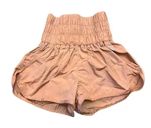 Free People‎ Movement Way Home Shorts XS Peach High Rise Smocked Viral Sporty thumbnail 1