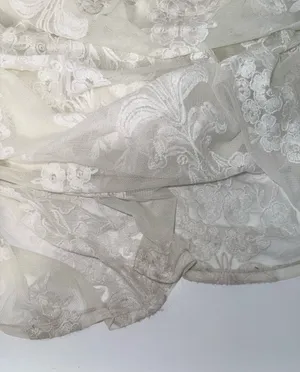 Altar’d State Nallah White Lace Maxi Dress V-neck Sheer thumbnail 6