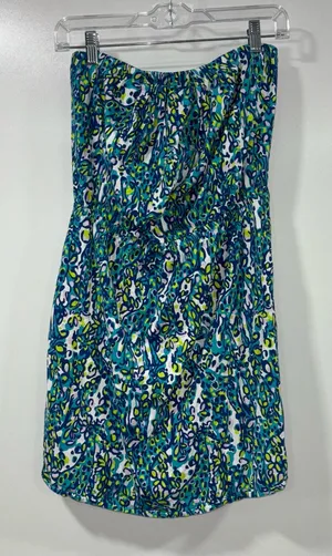 Lilly Pulitzer Windsor strapless dress in the "Sea Blue It's a Stretch" thumbnail 1