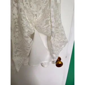 Nanette Lepore White Lace Shirt Dress Tiered Ribbon Trim Short Sleeve Size 8 thumbnail 7