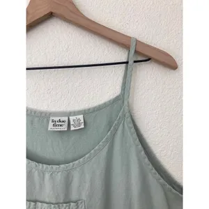 Vintage Homestead Prairie In Due Time Maternity Linen Blend Mint Blue Maxi Dress thumbnail 3