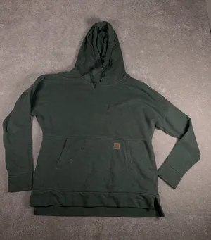 Carhartt Women's Newberry Cowl Neck Hoodie‎ Green Pullover M *bleach Spot Show thumbnail 1