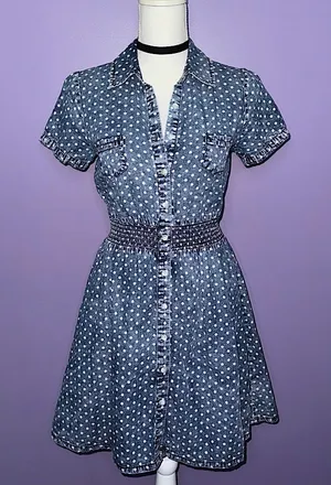 Mossimo Supply Co. Denim Polka Dot Dress thumbnail 1