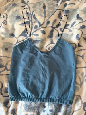 NWT- free people skinny strap blue brami crop top thumbnail 2
