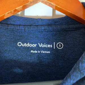 Outdoor Voices Women Navy‎ Blue Heathered Hoodie Thumbholes Size S Performance thumbnail 2