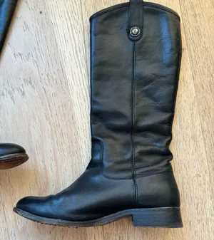 Frye Melissa 77167 Black Riding Boots Women Size 6 Leather Classic Festival Boho thumbnail 4