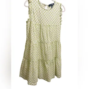 ModCloth Day Tripping Eyelet‎ Flower Fields Trapeze Dress Green White Sz M NEW thumbnail 6